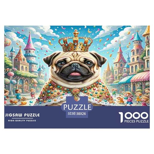 Pug Puzzles 1000 Teile Schwer Puzzle Spielzeug Lernspiel Impossible Herausforderungsspielzeug Für Erwachsene Und Kinder Ab 14 Jahren 38x26cm/1000pcs von KKOLASXZE