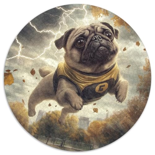 Pug Puzzles 1000-teilige Schwer Puzzle Spielzeug Lernspiel Impossible Herausforderungsspielzeug Für Erwachsene Kinder 1000pcs (67.5x67.5cm) von KKOLASXZE