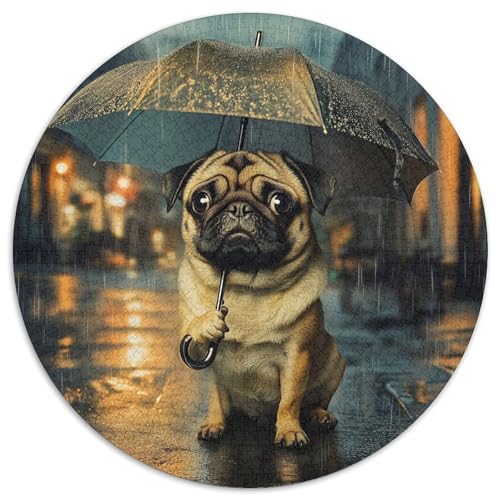 Pug Puzzles 1000-teilige Schwer Puzzle Spielzeug Lernspiel Impossible Herausforderungsspielzeug Für Erwachsene Kinder 1000pcs (67.5x67.5cm) von KKOLASXZE