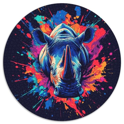 Rhino Puzzle 1000-teilige Schwer Puzzle Spielzeug Lernspiel Impossible Herausforderungsspielzeug Für Erwachsene Und Kinder Ab 12 Jahren 1000pcs (67.5x67.5cm) von KKOLASXZE