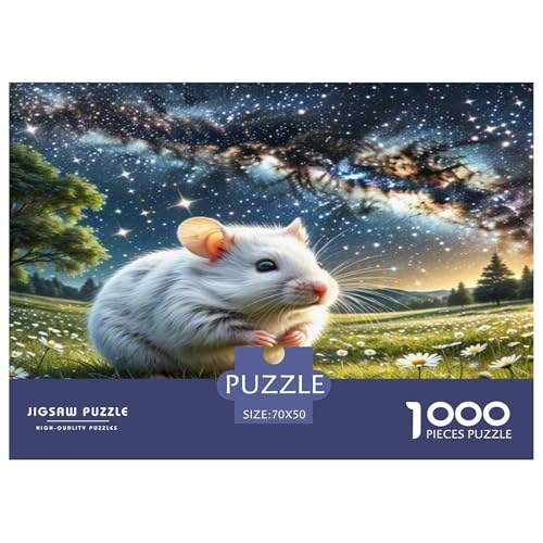 Roborovski Hamster Puzzle 1000 Teile Schwer Puzzle Spielzeug Pädagogisches Spiel Impossible Herausforderungsspielzeug Für Erwachsene Kinder 70x50cm/1000pcs von KKOLASXZE
