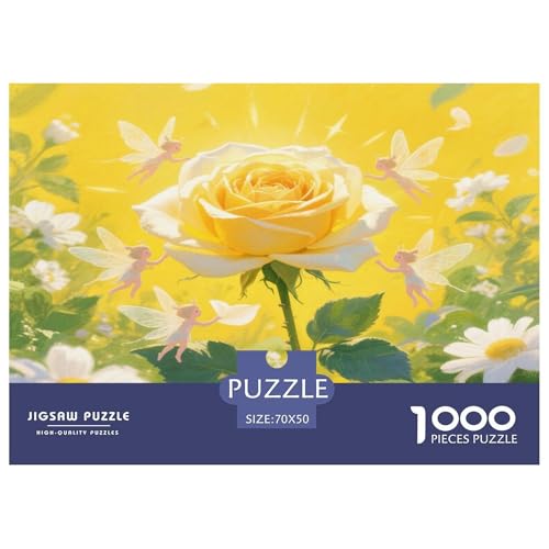 Rose Puzzle 1000-teilige Schwer Puzzle Spielzeug Lernspiel Impossible Herausforderungsspielzeug Für Erwachsene Kinder 70x50cm/1000pcs von KKOLASXZE