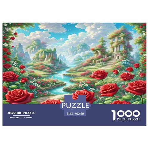 Rose Puzzle 1000-teilige Schwer Puzzle Spielzeug Lernspiel Impossible Herausforderungsspielzeug Für Erwachsene Und Kinder Ab 12 Jahren 70x50cm/1000pcs von KKOLASXZE