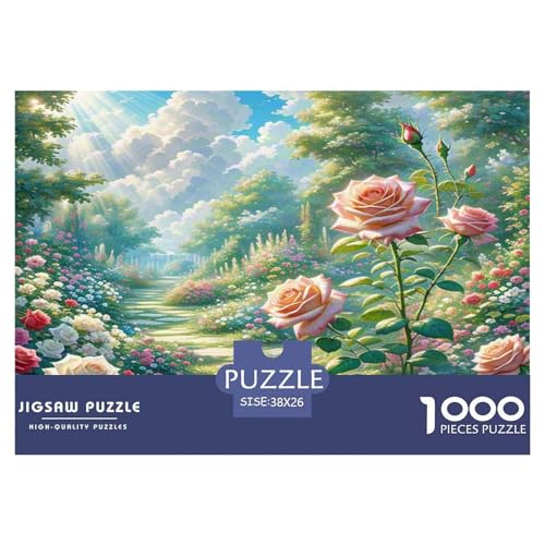 Rose Puzzle 1000-teilige Schwer Puzzle Spielzeug Pädagogisches Spiel Impossible Herausforderungsspielzeug Für Erwachsene Und Kinder Ab 14 Jahren 38x26cm/1000pcs von KKOLASXZE