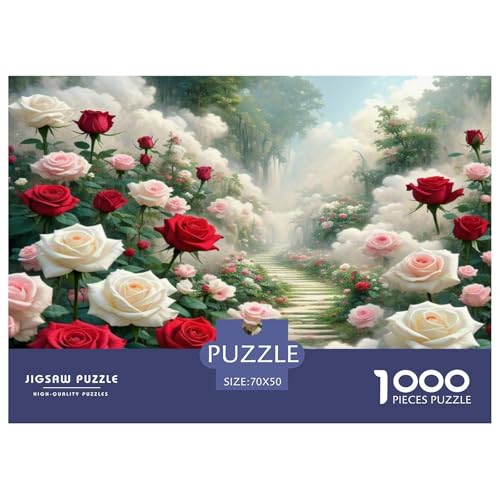 Rose Puzzle 1000-teilige Schwer Puzzle Spielzeug Pädagogisches Spiel Impossible Herausforderungsspielzeug Für Erwachsene Und Kinder in Bewährter 70x50cm/1000pcs von KKOLASXZE