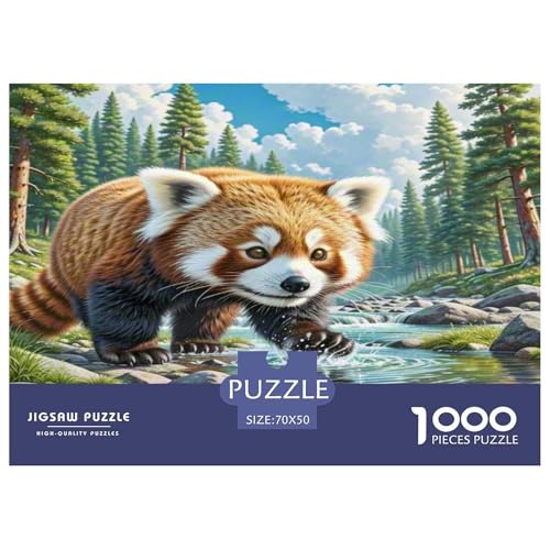 Roter Panda Puzzle 1000-teilige Schwer Puzzle Spielzeug Lernspiel Impossible Herausforderungsspielzeug Für Erwachsene Und Kinder Ab 12 Jahren 70x50cm/1000pcs von KKOLASXZE