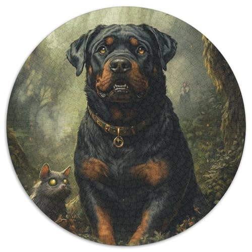 Rottweiler Puzzle 1000 Teile Schwer Puzzle Spielzeug Lernspiel Impossible Herausforderungsspielzeug Für Erwachsene Kinder 1000pcs (67.5x67.5cm) von KKOLASXZE