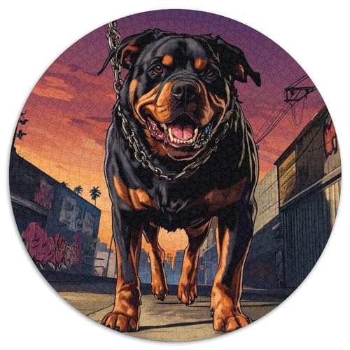 Rottweiler Puzzle 1000-teilige Schwer Puzzle Spielzeug Pädagogisches Spiel Impossible Herausforderung Spielzeug Für Erwachsene Kinder 1000pcs (67.5x67.5cm) von KKOLASXZE