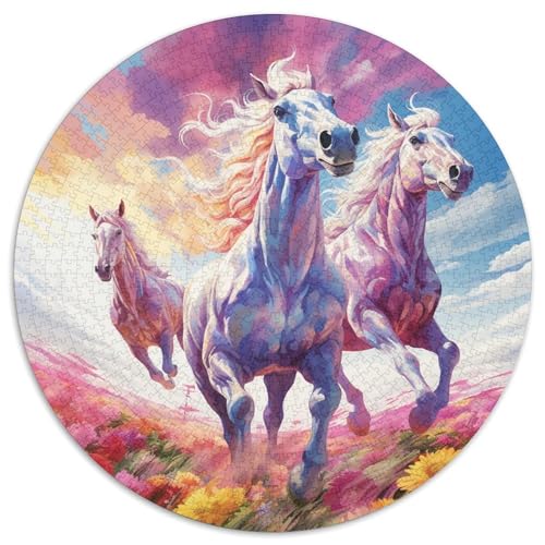 Running Stallion Puzzles 1000 Teile Schwer Puzzle Spielzeug Lernspiel Impossible Herausforderung Spielzeug Für Erwachsene Und Kinder Ab 12 Jahren 1000pcs (67.5x67.5cm) von KKOLASXZE