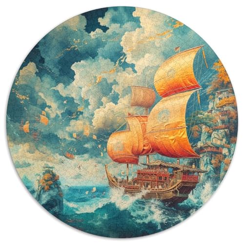 Sailing Ship Puzzle 1000-teilige Schwer Puzzle Spielzeug Lernspiel Impossible Herausforderungsspielzeug Für Erwachsene Kinder 1000pcs (67.5x67.5cm) von KKOLASXZE