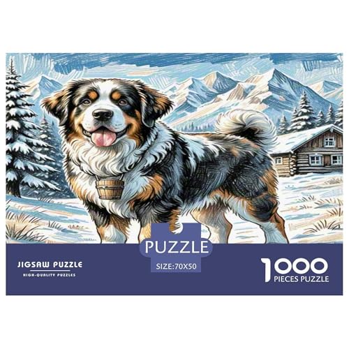 Saint Bernard Puzzles 1000 Teile Schwer Puzzle Spielzeug Lernspiel Impossible Herausforderung Spielzeug Für Erwachsene Und Kinder Ab 12 Jahren 70x50cm/1000pcs von KKOLASXZE