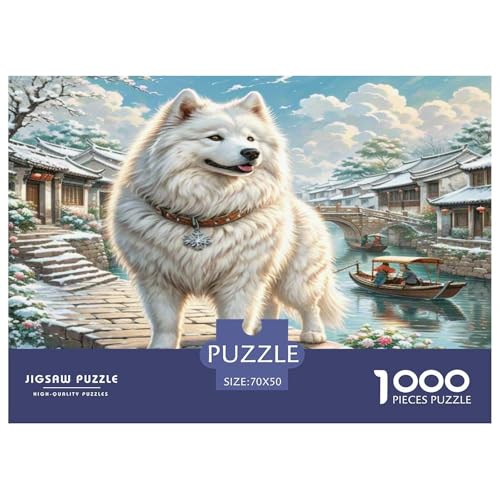 Samoyed Hund Puzzle 1000 Teile Schwer Puzzle Spielzeug Lernspiel Impossible Herausforderungsspielzeug Für Erwachsene Kinder 70x50cm/1000pcs Samoyed Hund Puzzle 1000 Teile Schwer Puzzle Spielzeug Lernspiel Impossible Herausforderungsspielzeug Für Erwachsene Kinder 70x50cm/1000pcs von KKOLASXZE