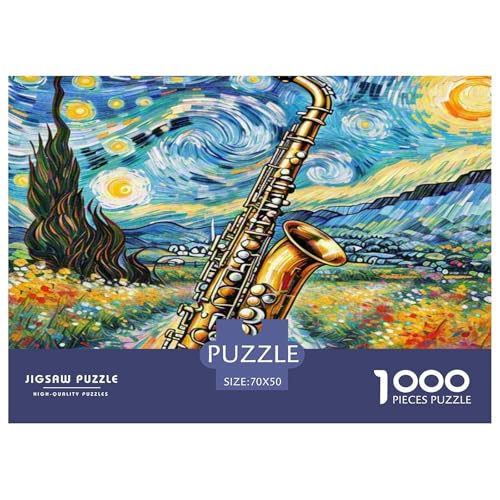 Saxofon Puzzles 1000 Teile Schwer Puzzle Spielzeug Lernspiel Impossible Herausforderung Spielzeug Für Erwachsene Und Kinder Ab 14 Jahren 70x50cm/1000pcs von KKOLASXZE