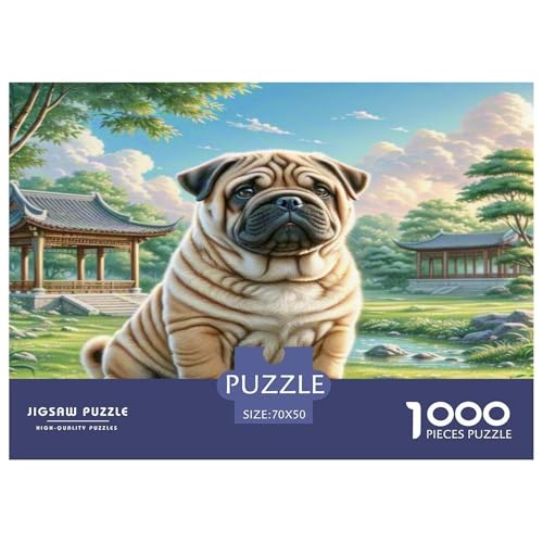 Schar Pei Puzzles 1000 Teile Schwer Puzzle Spielzeug Pädagogisches Spiel Impossible Herausforderung Spielzeug Für Erwachsene Und Kinder Ab 14 Jahren 70x50cm/1000pcs von KKOLASXZE