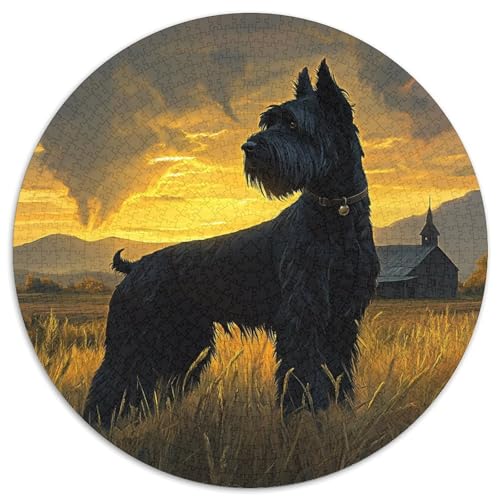 Schnauzer Puzzles 1000-teilige Schwer Puzzle Spielzeug Lernspiel Impossible Herausforderungsspielzeug Für Erwachsene Kinder 1000pcs (67.5x67.5cm) von KKOLASXZE