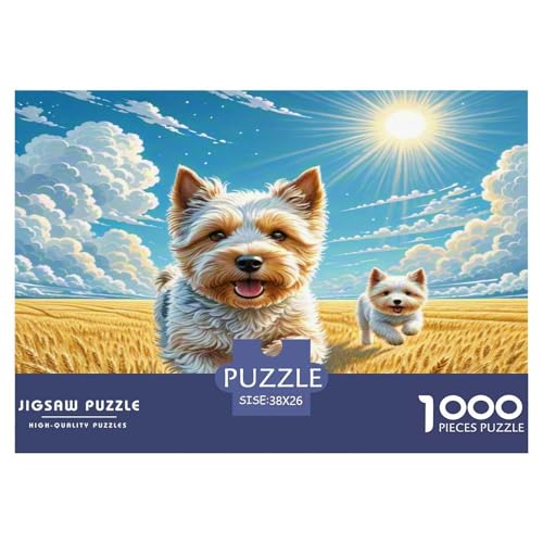 Schottischer Terrier Puzzle 1000-teilige Schwer Puzzle Spielzeug Pädagogisches Spiel Impossible Herausforderungsspielzeug Für Erwachsene Kinder 38x26cm/1000pcs von KKOLASXZE