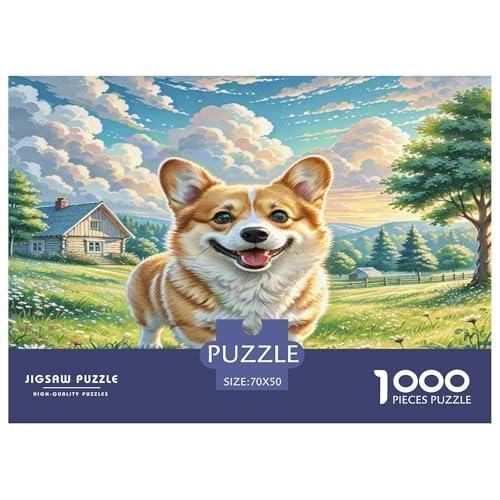 Schwedischer Vallhund Puzzles 1000 Teile Schwer Puzzle Spielzeug Lernspiel Impossible Herausforderung Spielzeug Für Erwachsene Und Kinder Ab 14 Jahren 70x50cm/1000pcs von KKOLASXZE