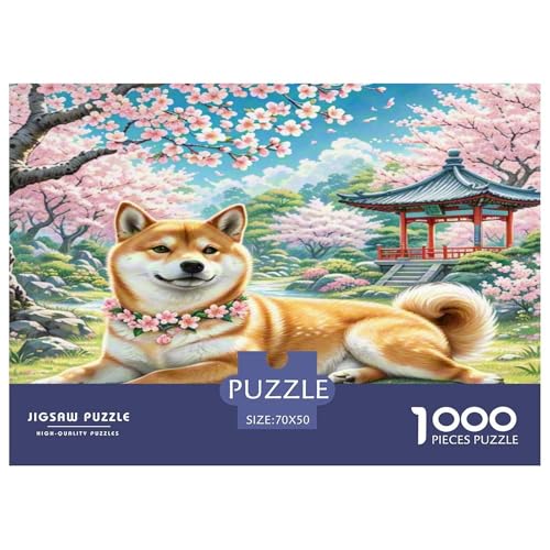 Shiba Inu Puzzles 1000 Teile Schwer Puzzle Spielzeug Pädagogisches Spiel Impossible Herausforderungsspielzeug Für Erwachsene Und Kinder in Bewährter 70x50cm/1000pcs von KKOLASXZE