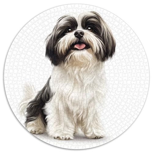 Shih Tzu Puzzles 1000 Teile Schwer Puzzle Spielzeug Lernspiel Impossible Herausforderung Spielzeug Für Erwachsene Und Kinder in Bewährter 1000pcs (67.5x67.5cm) von KKOLASXZE