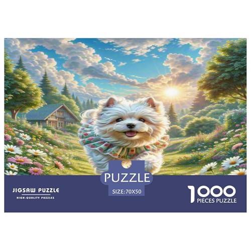 Shih Tzu Puzzles 1000 Teile Schwer Puzzle Spielzeug Lernspiel Impossible Herausforderungsspielzeug Für Erwachsene Und Kinder in Bewährter 70x50cm/1000pcs von KKOLASXZE