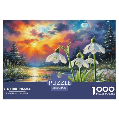Snowdrop Puzzle 1000-teilige Schwer Puzzle Spielzeug Pädagogisches Spiel Impossible Herausforderungsspielzeug Für Erwachsene Und Kinder Ab 14 Jahren 38x26cm/1000pcs von KKOLASXZE