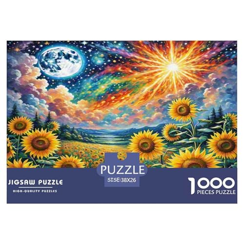 Sonnenblumen Puzzle 1000 Teile Schwer Puzzle Spielzeug Pädagogisches Spiel Impossible Herausforderungsspielzeug Für Erwachsene Und Kinder Ab 12 Jahren 38x26cm/1000pcs von KKOLASXZE