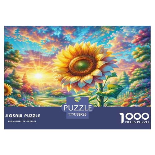 Sonnenblumen Puzzle 1000 Teile Schwer Puzzle Spielzeug Pädagogisches Spiel Impossible Herausforderungsspielzeug Für Erwachsene Und Kinder Ab 14 Jahren 38x26cm/1000pcs von KKOLASXZE