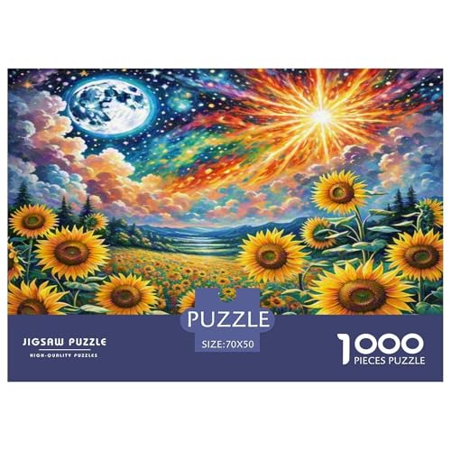 Sonnenblumen Puzzles 1000 Teile Schwer Puzzle Spielzeug Lernspiel Impossible Herausforderung Spielzeug Für Erwachsene Und Kinder Ab 12 Jahren 70x50cm/1000pcs von KKOLASXZE