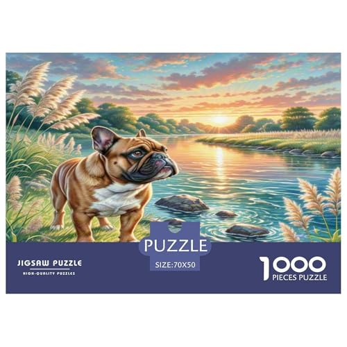 Spielzeug Bulldog Puzzle 1000 Teile Schwer Puzzle Spielzeug Pädagogisches Spiel Impossible Herausforderungsspielzeug Für Erwachsene Und Kinder in Bewährter 70x50cm/1000pcs von KKOLASXZE