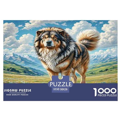 Tibetischer Mastiff Puzzles 1000 Teile Schwer Puzzle Spielzeug Lernspiel Impossible Herausforderungsspielzeug Für Erwachsene Kinder 38x26cm/1000pcs von KKOLASXZE