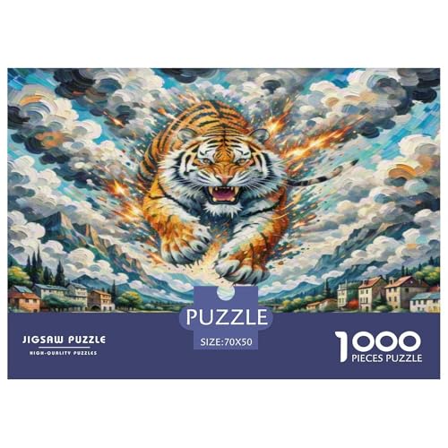 Tiger Puzzles 1000 Teile Schwer Puzzle Spielzeug Pädagogisches Spiel Impossible Herausforderung Spielzeug Für Erwachsene Und Kinder Ab 14 Jahren 70x50cm/1000pcs von KKOLASXZE