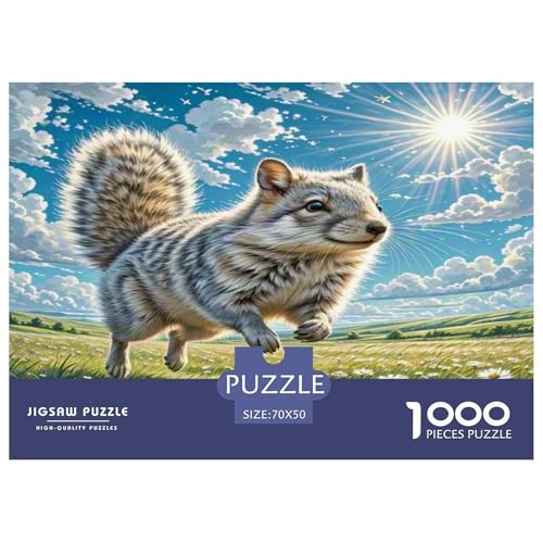 Weißer Hamster im Winter Puzzles 1000 Teile Schwer Puzzle Spielzeug Lernspiel Impossible Herausforderung Spielzeug Für Erwachsene Und Kinder Ab 12 Jahren 70x50cm/1000pcs von KKOLASXZE