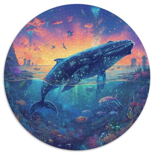 Whale Puzzle 1000 Teile Schwer Puzzle Spielzeug Lernspiel Impossible Herausforderung Spielzeug Für Erwachsene Kinder 1000pcs (67.5x67.5cm) von KKOLASXZE