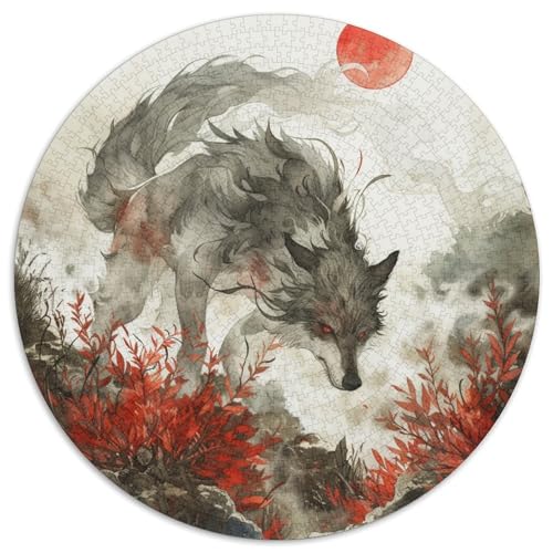 Wolf Puzzle 1000-teilige Schwer Puzzle Spielzeug Pädagogisches Spiel Impossible Herausforderungsspielzeug Für Erwachsene Kinder 1000pcs (67.5x67.5cm) von KKOLASXZE