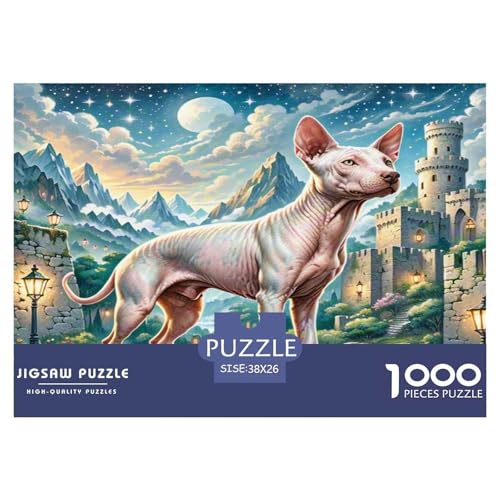 Xoloitzcuintli Puzzle 1000-teilige Schwer Puzzle Spielzeug Lernspiel Impossible Herausforderungsspielzeug Für Erwachsene Und Kinder in Bewährter 38x26cm/1000pcs von KKOLASXZE