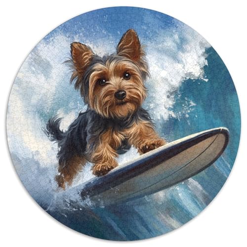 Yorkshire Terrier Puzzle 1000-teilige Schwer Puzzle Spielzeug Pädagogisches Spiel Impossible Herausforderungsspielzeug Für Erwachsene Und Kinder Ab 14 Jahren 1000pcs (67.5x67.5cm) von KKOLASXZE