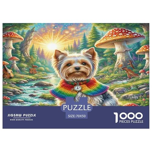 Yorkshire Terrier Puzzles 1000 Teile Schwer Puzzle Spielzeug Pädagogisches Spiel Impossible Herausforderung Spielzeug Für Erwachsene Und Kinder Ab 14 Jahren 70x50cm/1000pcs von KKOLASXZE