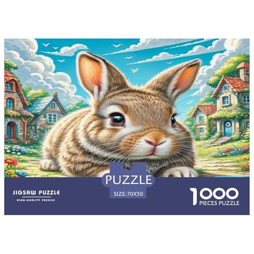 Zwerg Kaninchen Puzzle 1000 Teile Schwer Puzzle Spielzeug Pädagogisches Spiel Impossible Herausforderungsspielzeug Für Erwachsene Und Kinder in Bewährter 70x50cm/1000pcs von KKOLASXZE