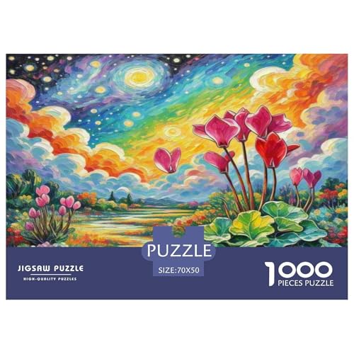 Zyklamen Puzzle 1000 Teile Schwer Puzzle Spielzeug Lernspiel Impossible Herausforderungsspielzeug Für Erwachsene Kinder 70x50cm/1000pcs von KKOLASXZE