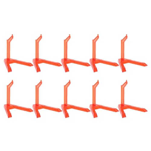 10 Stück Action-Figuren-Display-Ständer, Mehrzweck-Kunststoff, Flexibler Figurenhalter, Basis für SD BB HG Im Maßstab 1:144 (Transparentes Rot) von KKPLZZ