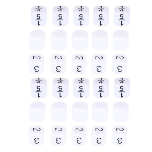 30 Pcs 6 -seitige Würfel -Set -Schüttung 16mm Weiß mit Aufbewahrungsbeutel -Puzzle -Nummer Lehre Requisiten von KKPLZZ