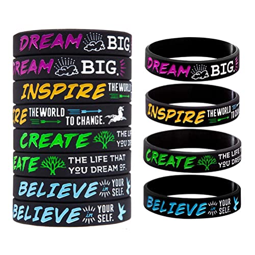 KKPLZZ 12 STÜCKE Inspirierendes Gummiarmband, glauben schaffen inspirieren Traum motivierende Zitat Armbänder Silikon-Armbänder Gummiband Party Favors, Geschenke Männer KKPLZZ 12 STÜCKE Inspirierendes Gummiarmband, glauben schaffen inspirieren Traum motivierende Zitat Armbänder Silikon-Armbänder Gummiband Party Favors, Geschenke Männer von KKPLZZ