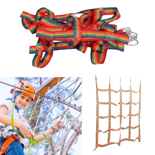 KKPLZZ 57 X 72 Zoll Kletterfrachtnetz Kinder Kletterseil Leiter PP Faser Hohe Belastungskapazität Kletternetz für Outdoor von KKPLZZ