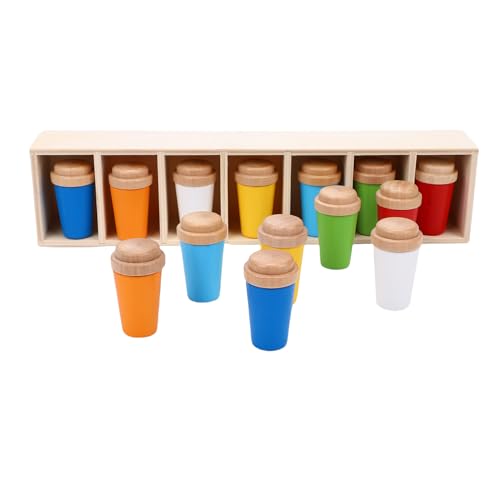 KKPLZZ Flaschenfarben -Matching -Spielzeug, Interaktives Bildungsspiel mit 14 Lebendigen Flaschen und Lagerregal Zur Verbesserung der Beobachtung von Kindern von KKPLZZ