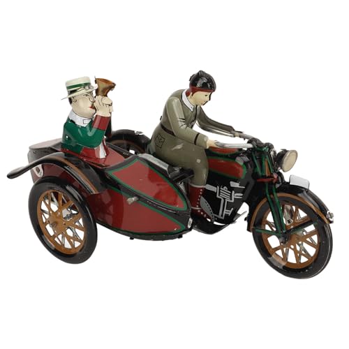 KKPLZZ MS804A 3-rädriges Motorrad-Aufziehspielzeug, Nostalgisches Thema, Personalisierte Ornamente, Kreative Geschenke, Blechspielzeug, Vintage-Sammlerstück für Jungen und Mädchen von KKPLZZ