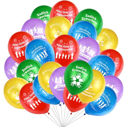 50 Stück Jugendweihe Ballons, Alles Gute zur Jugendweihe Luftballons 12 zoll, Jugendweihe Party Deko für Jungen Mädchen, Endlich Erwachsen Deko von KKSJK