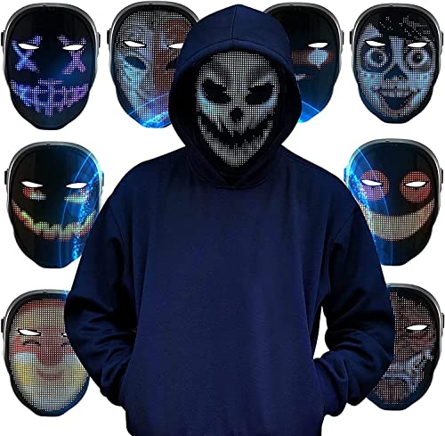 KKTECT Led masken Leuchtmaske Gruselige Leuchtmasken mit Wireless App Control, 45 Animationen, 70 Bilder, DIY-Muster / Texte, karneval maske für Partys und Videoaufnahmen smart games masken von KKTECT