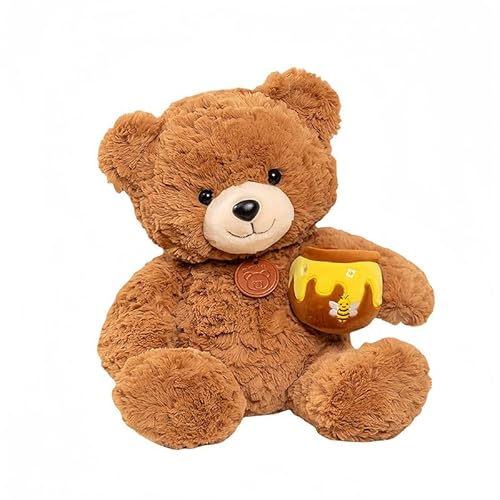 KKTONGXI Bär Plüschtier Stofftier Mit Honig Glas, Stofftier Schmusetier zum Kuscheln & Spielen, Plüschtier Teddybär Geschenk für Jungen Mädchen Babys KKTONGXI Bär Plüschtier Stofftier Mit Honig Glas, Stofftier Schmusetier zum Kuscheln & Spielen, Plüschtier Teddybär Geschenk für Jungen Mädchen Babys von KKTONGXI