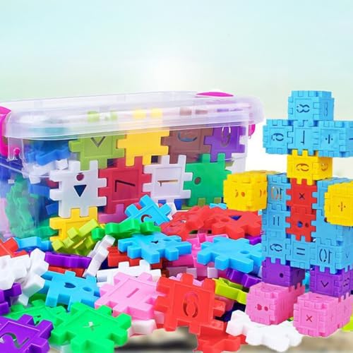 KKTONGXI Bausteine mit wiederverwendbarer Aufbewahrungsbox 220 Farbenfrohe Kreative Bauklötze fördert Kreativität und Fantasie Geschenk für Jungen und Mädchen ab 4 Jahren von KKTONGXI