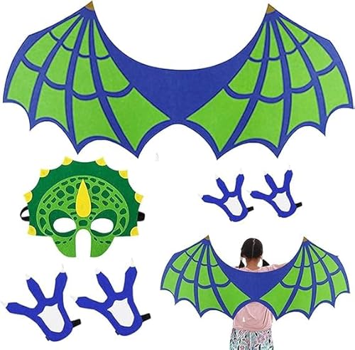 KKTONGXI Dinosaurier Kostüm Kinder Dinokostüm Drachenflügel flügel mit Maske Dino Kinderkostüm, Drachen Mantel Kleidung für Rollenspiel Halloween Themenparty Maskerade Jungen Mädchen KKTONGXI Dinosaurier Kostüm Kinder Dinokostüm Drachenflügel flügel mit Maske Dino Kinderkostüm, Drachen Mantel Kleidung für Rollenspiel Halloween Themenparty Maskerade Jungen Mädchen von KKTONGXI